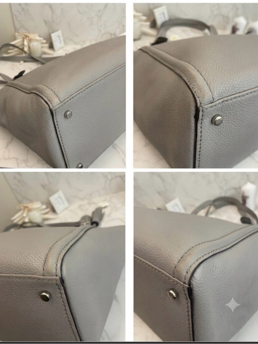 Kate Spade Large Tote Gray Pebbled Leather GUC - Picture 9 of 9